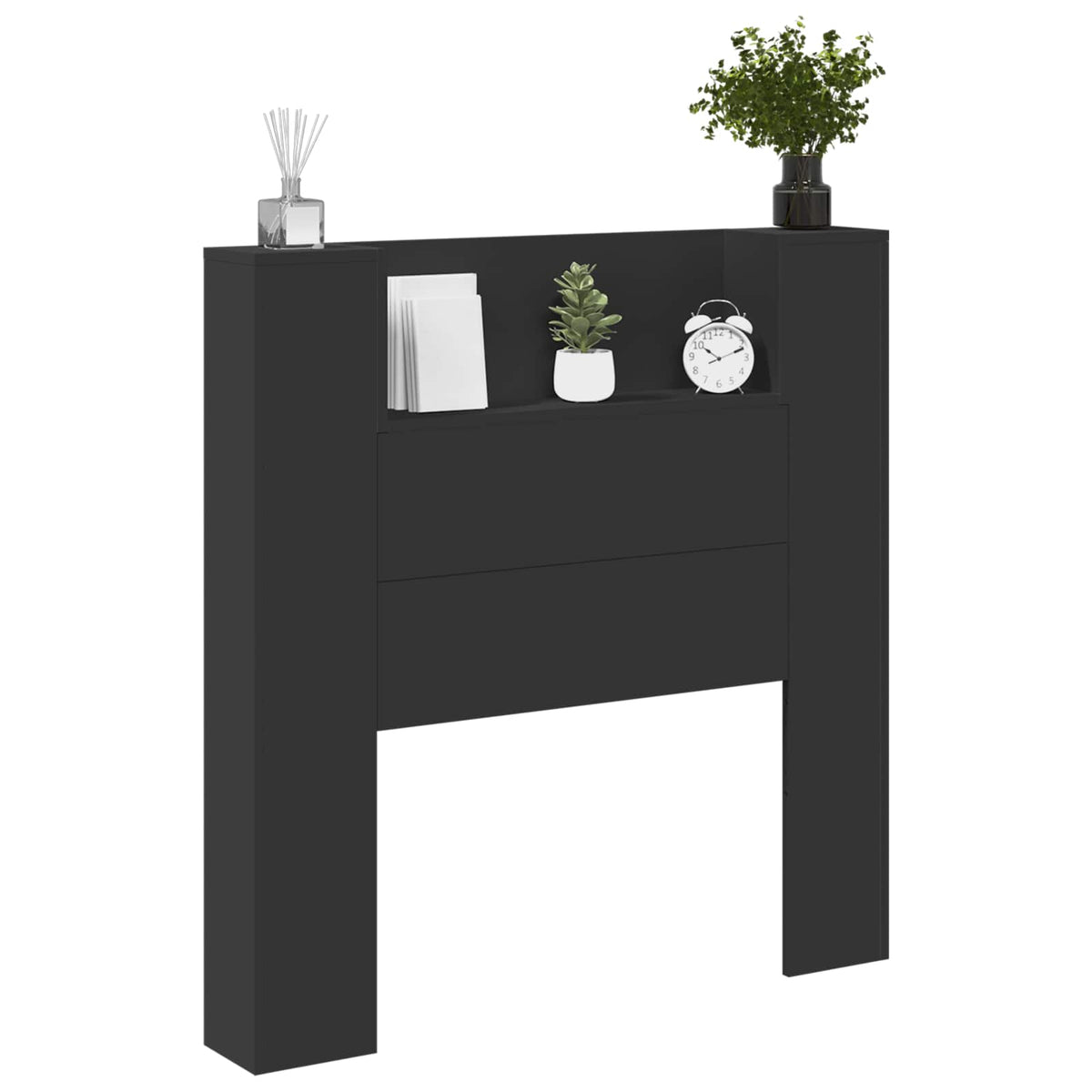 Headboard Black Engineered Wood