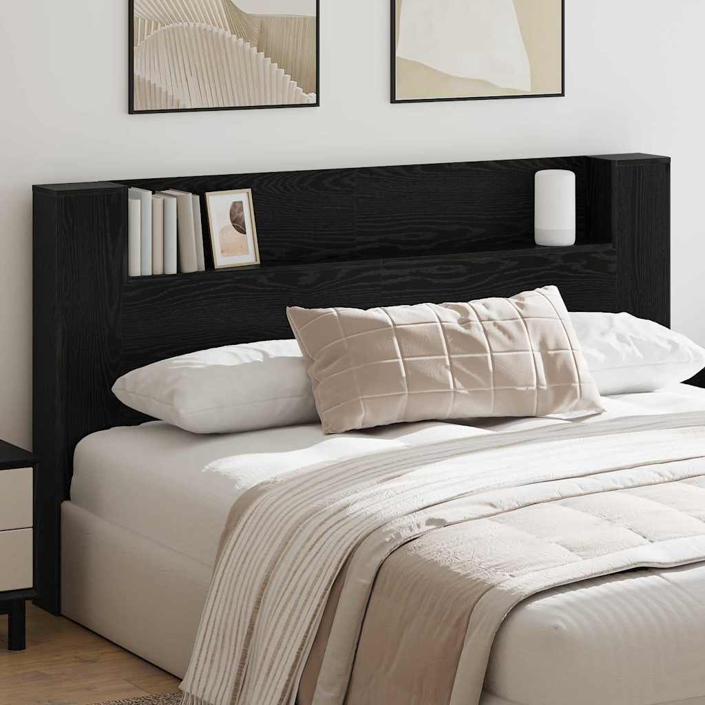 Headboard Black Oak 180 x 17 x 104,5 cm Engineered Wood