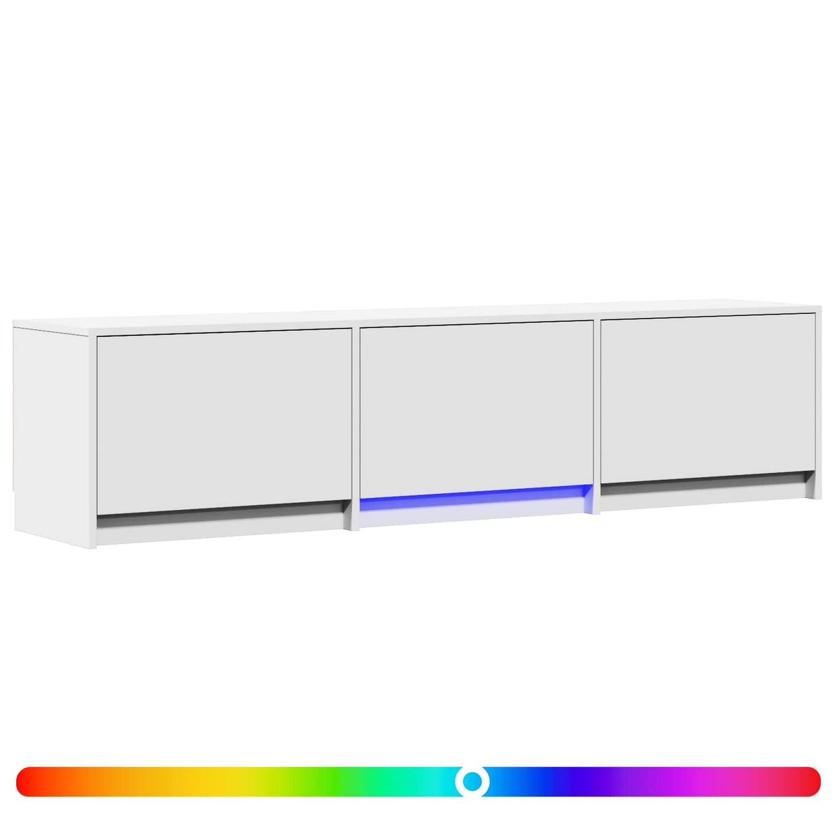TV Cabinet with LED White 165 x 34 x 40 cm Engineered Wood