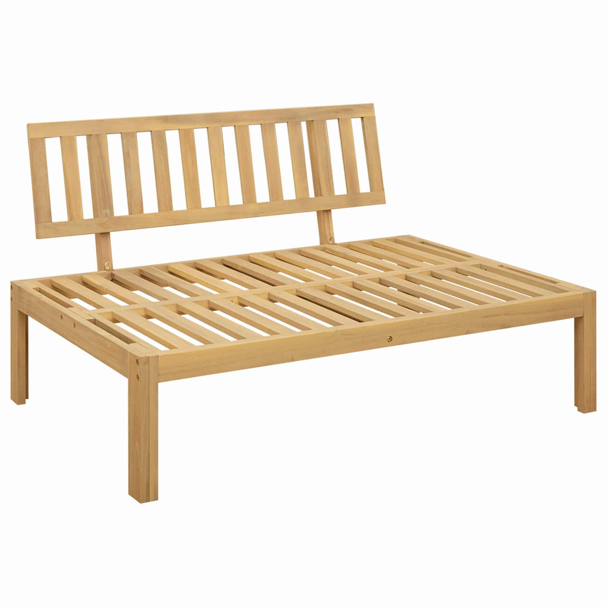 Middle Sofa Unit Light Acacia and Cream White 240 x 80 x 82 cm