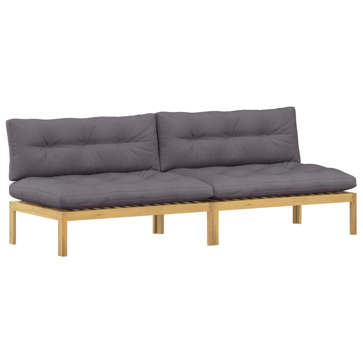 Middle Sofa Unit Light Acacia and Dark Grey 240 x 80 x 82 cm