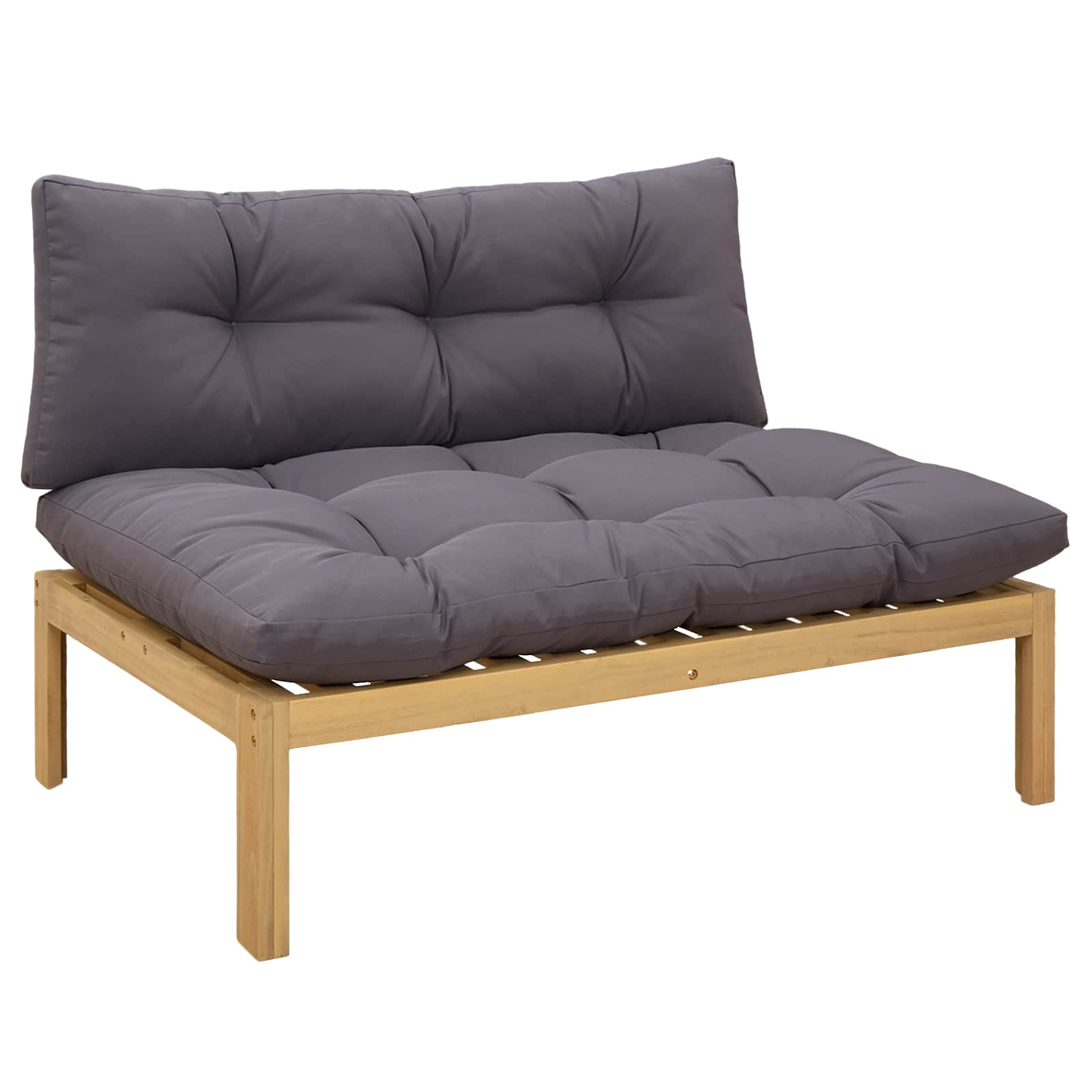 Middle Sofa Unit Light Acacia and Dark Grey 240 x 80 x 82 cm