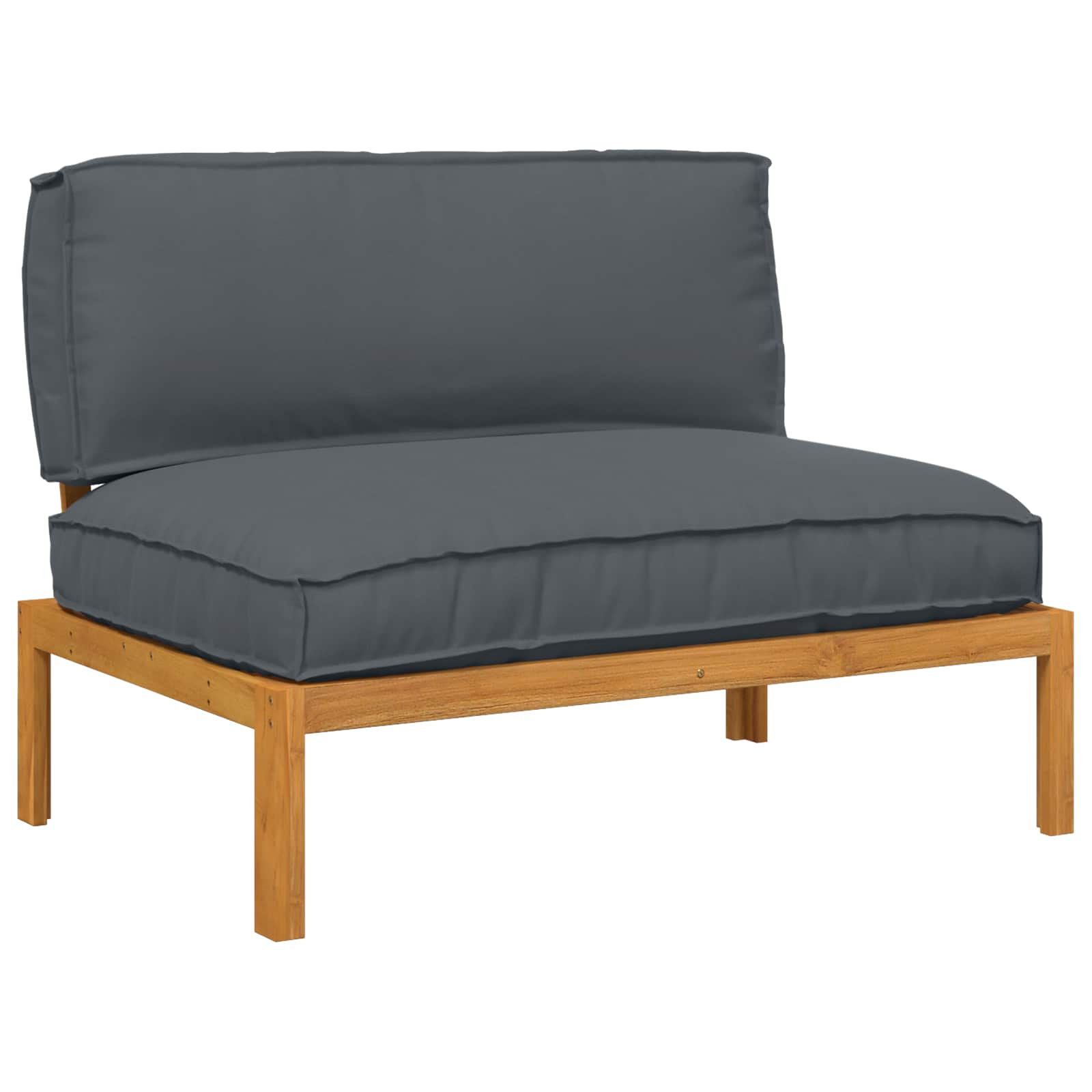 Sofa Set Plain Anthracite 120 x 92 x 69 cm Solid Acacia Wood