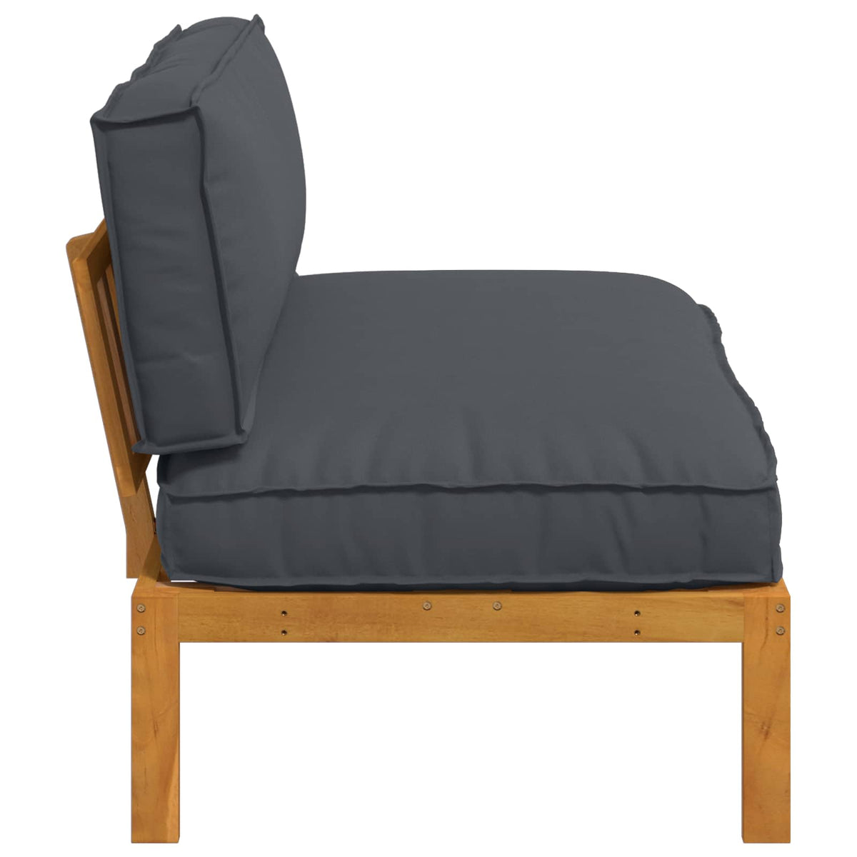 Sofa Set Plain Anthracite 120 x 92 x 69 cm Solid Acacia Wood