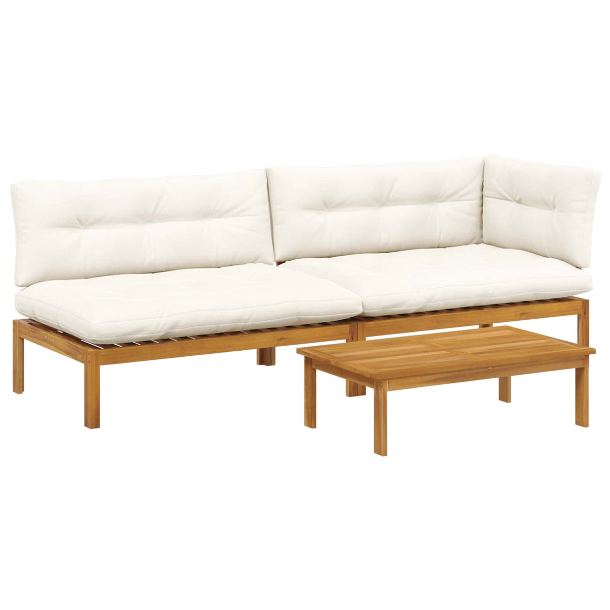 3 Piece Garden Pallet Sofa Units Solid Acacia Wood