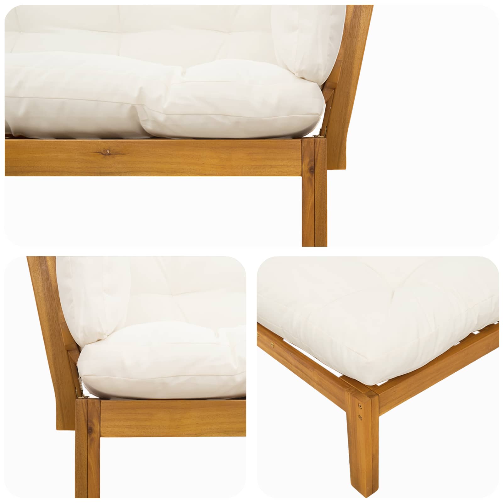 Garden Pallet Sofa Units 2 Piece Natural and Cream White
