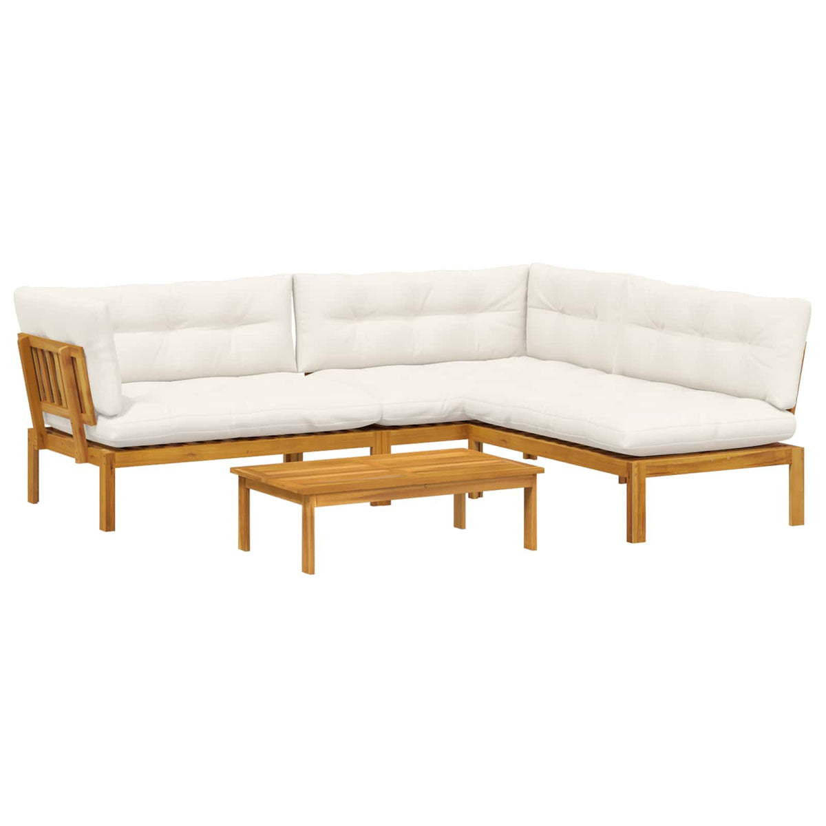 4 Piece Garden Pallet Sofa Units Solid Acacia Wood Natural