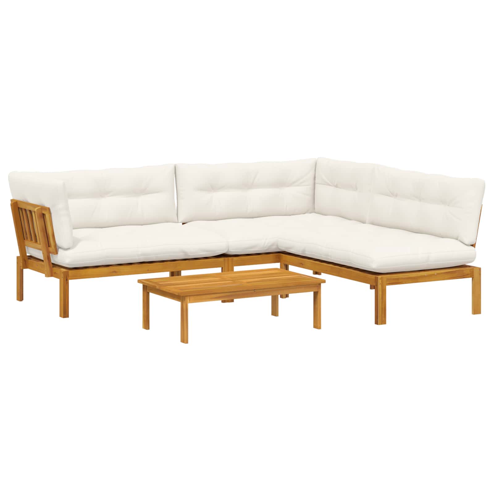 4 Piece Garden Pallet Sofa Units Solid Acacia Wood Natural