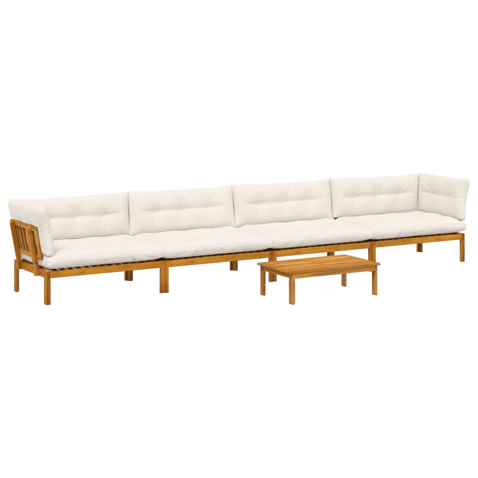 5 Piece Garden Pallet Sofa Units Solid Acacia Wood Natural