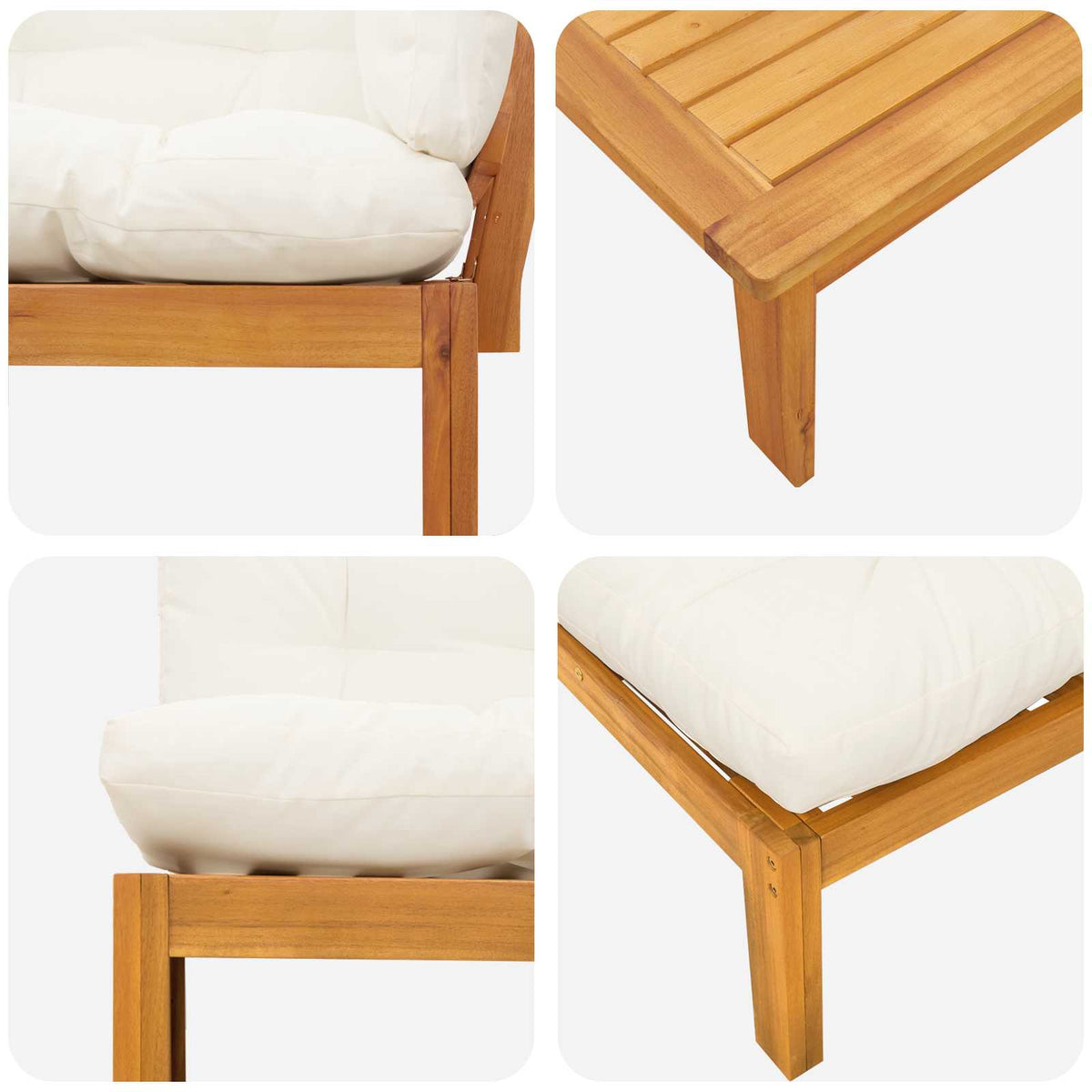 5 Piece Garden Pallet Sofa Units Solid Acacia Wood Natural