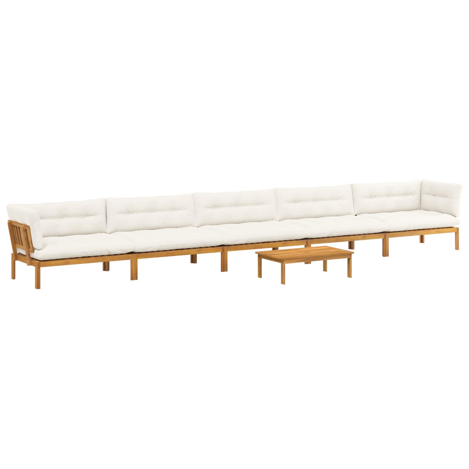 6 Piece Garden Pallet Sofa Units Solid Acacia Wood Natural