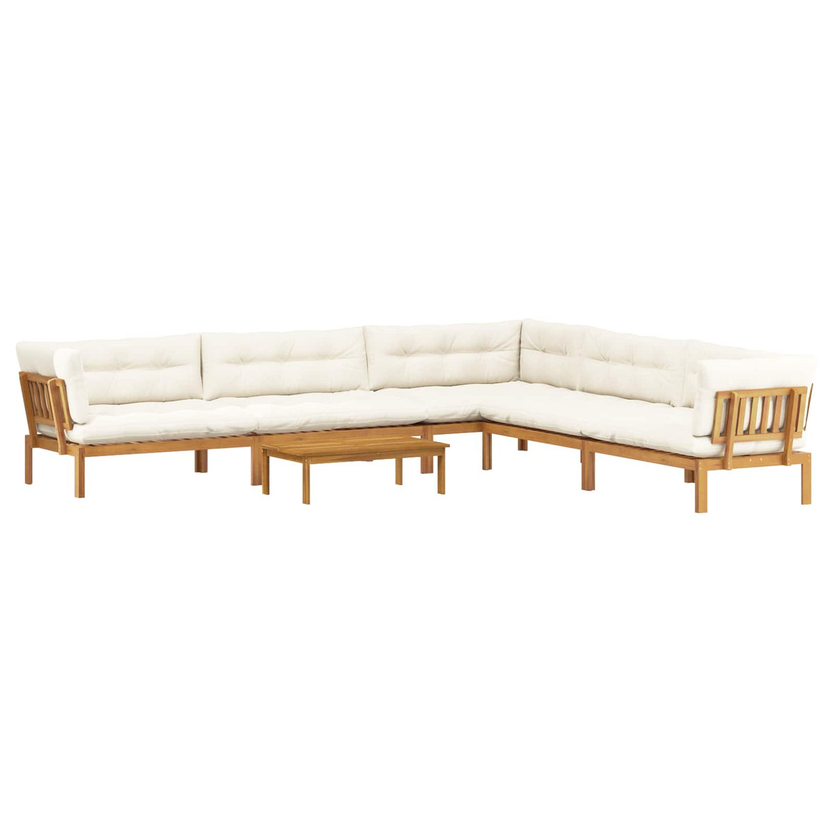 6 Piece Garden Pallet Sofa Units Solid Acacia Wood Natural