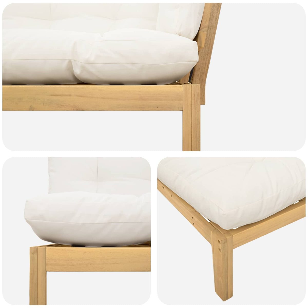 Garden Pallet Sofa Units 2 Piece Light Brown and Cream White