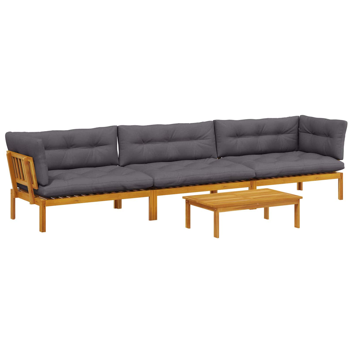 4 Piece Garden Pallet Sofa Units Solid Acacia Wood Natural