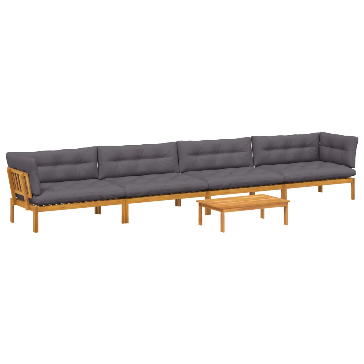 5 Piece Garden Pallet Sofa Units Solid Acacia Wood Natural