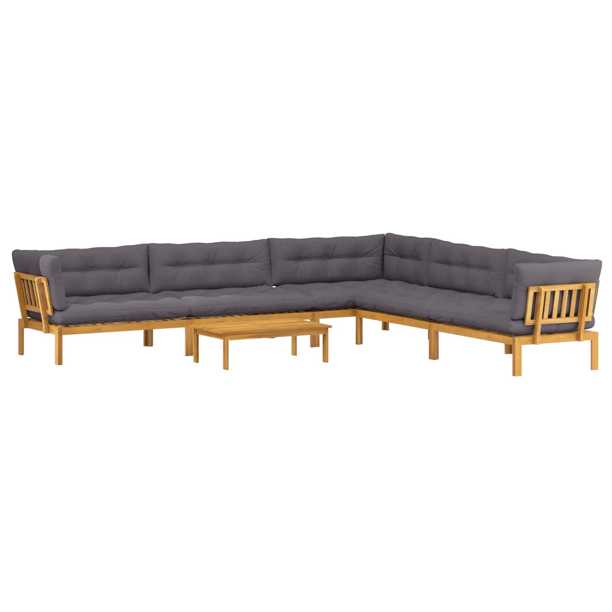 6 Piece Garden Pallet Sofa Units Solid Acacia Wood Natural