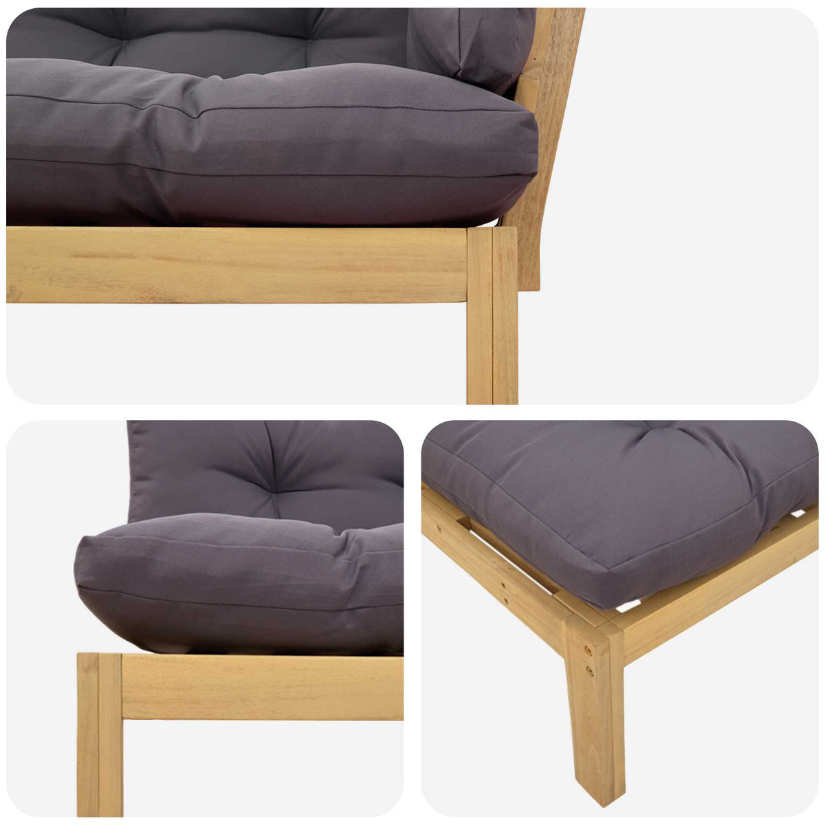 Garden Pallet Sofa Units 2 Piece Light Brown and Dark Grey