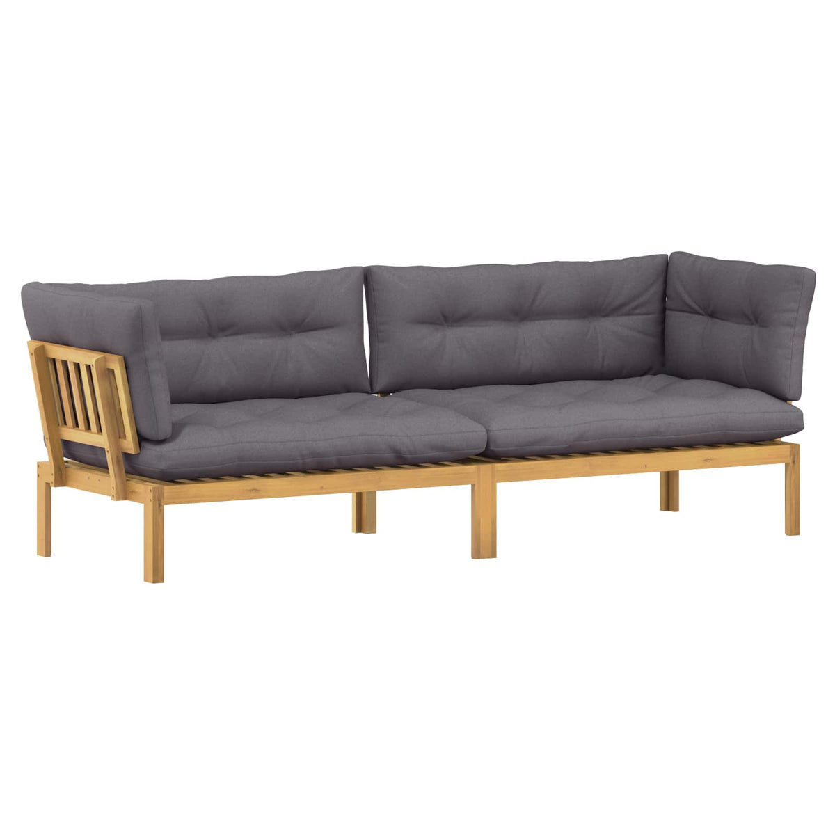 Garden Pallet Sofa Units 2 Piece Light Brown and Dark Grey