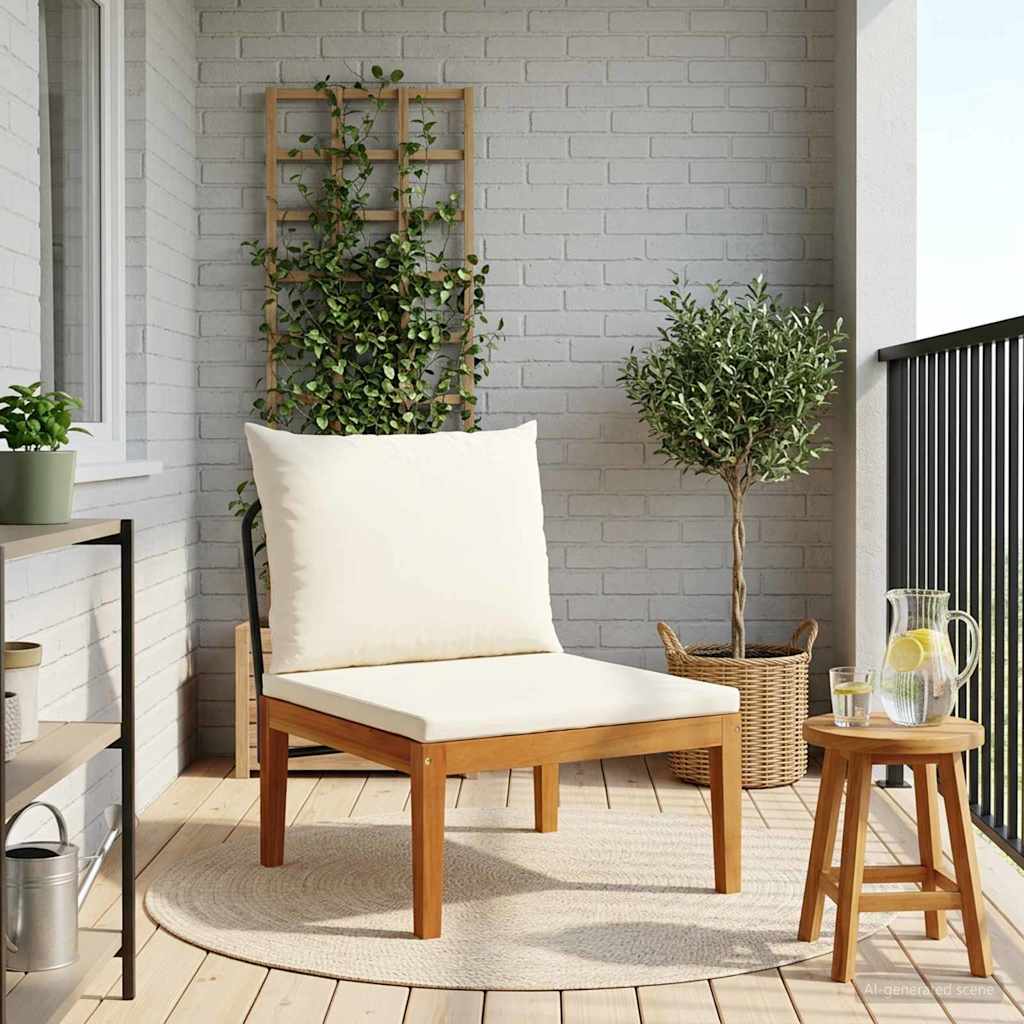 Middle Sofa Solid Acacia Wood Natural