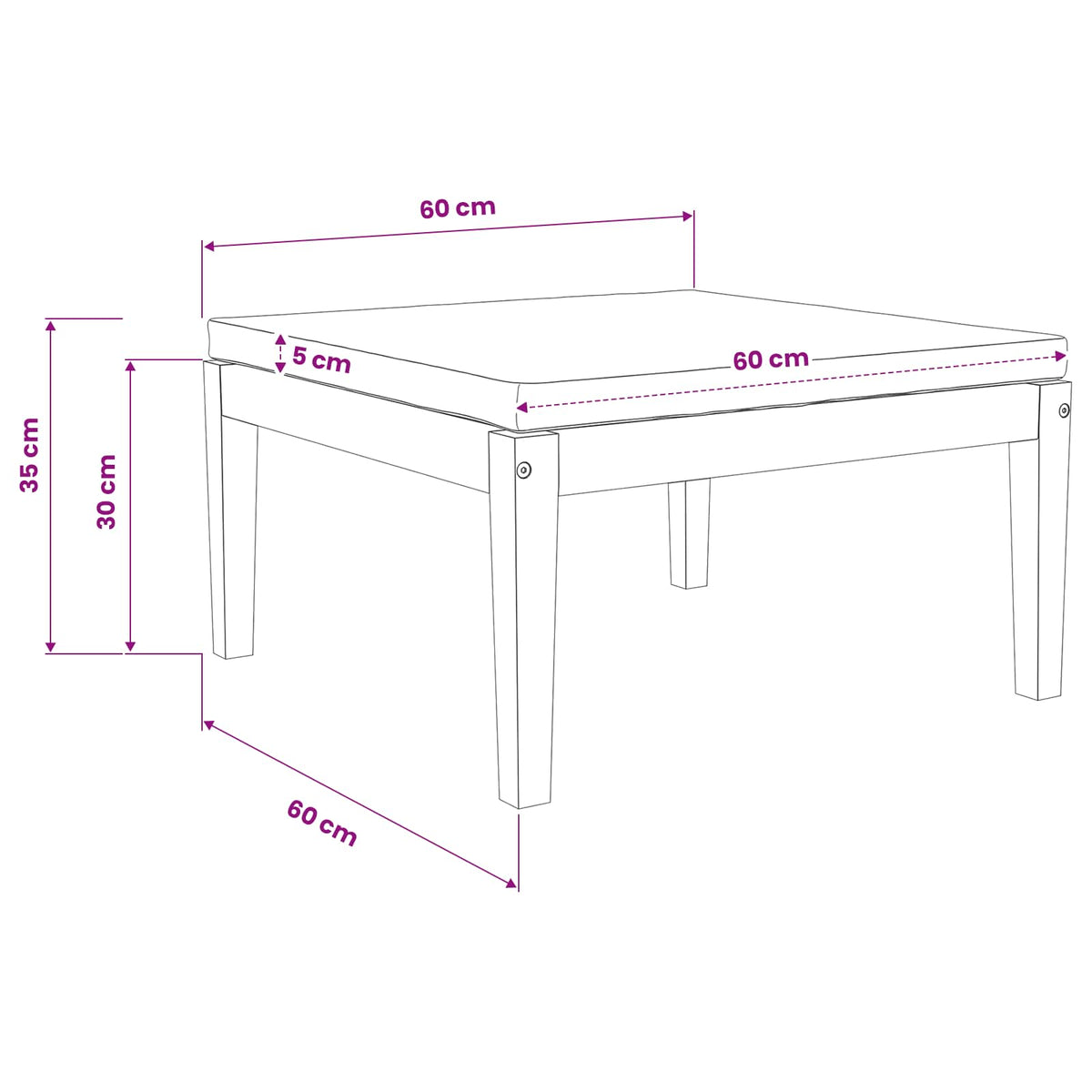 Footrest Solid Acacia Wood Natural
