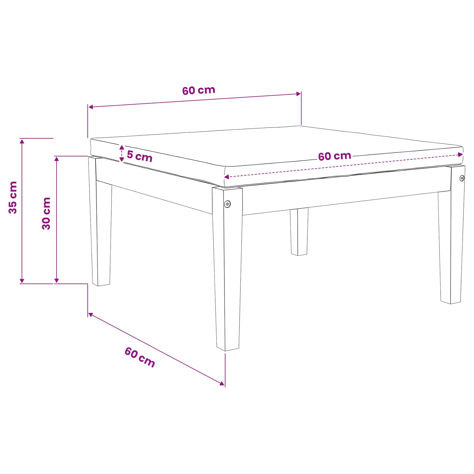 Footrest Solid Acacia Wood Natural