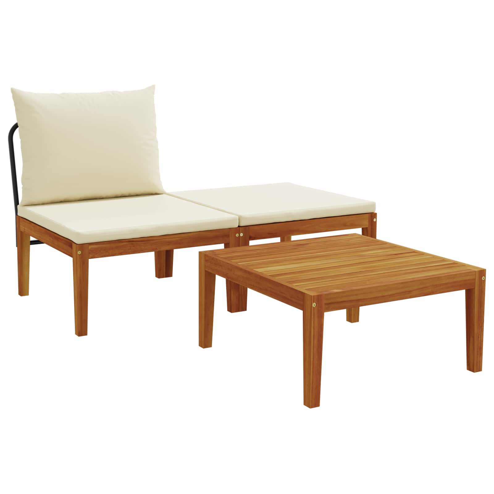 3 pcs Lounge Set Solid Acacia Wood Natural