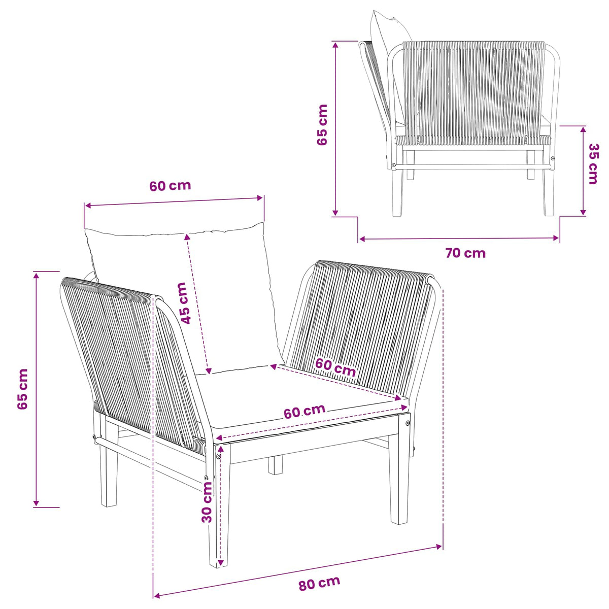 Chair Solid Acacia Wood Natural