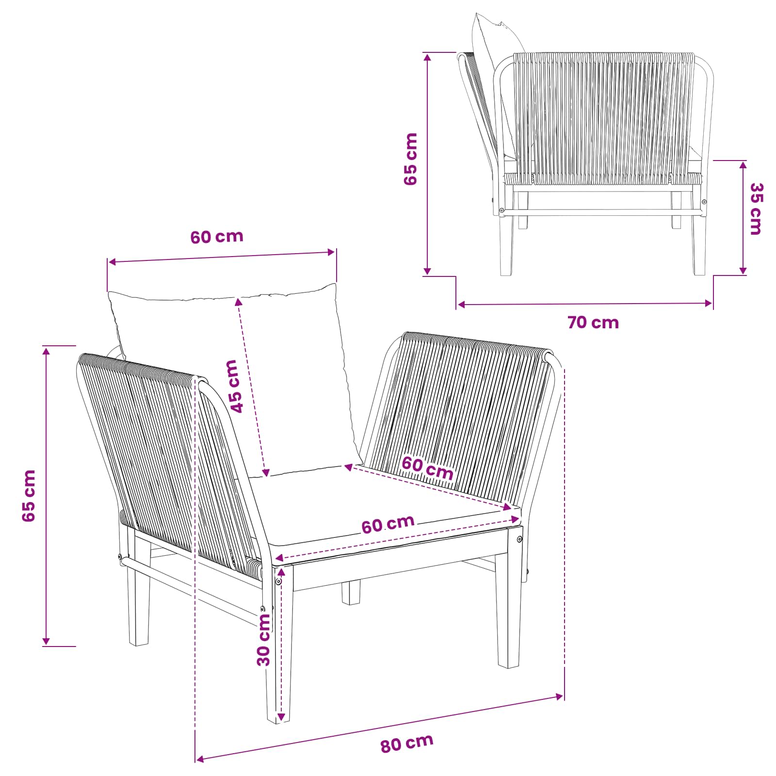 Chair Solid Acacia Wood Natural