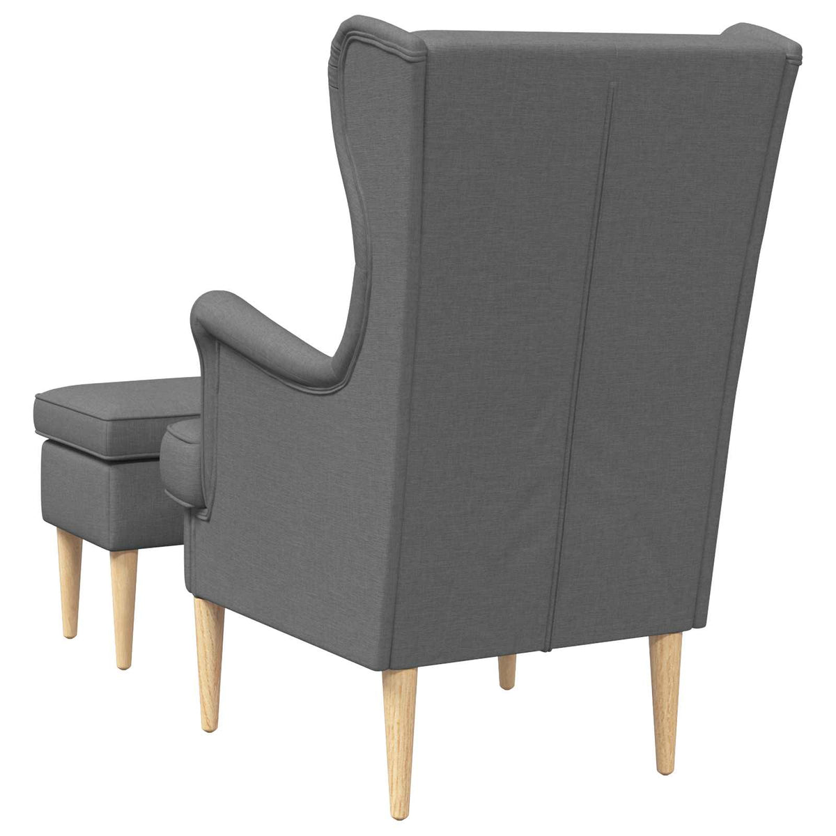 Armchair with Foot Stool 2 pcs Dark Grey Fabric