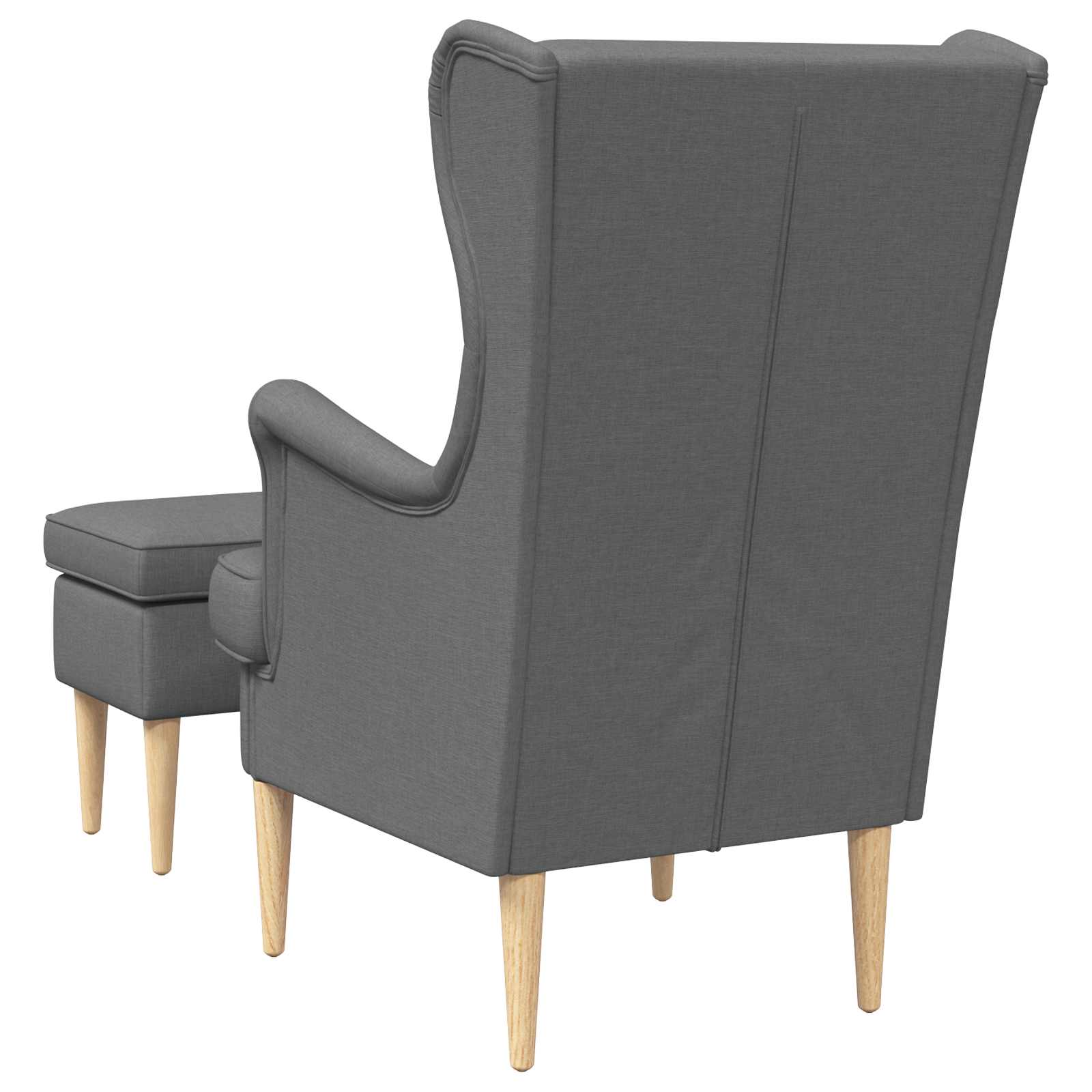 Armchair with Foot Stool 2 pcs Dark Grey Fabric