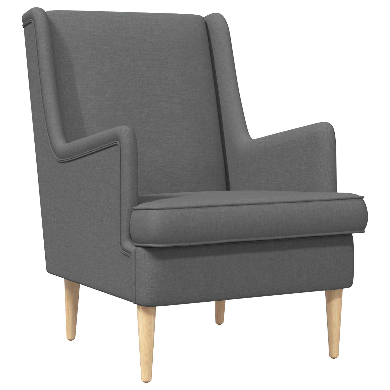 Armchair with Foot Stool 2 pcs Dark Grey Fabric