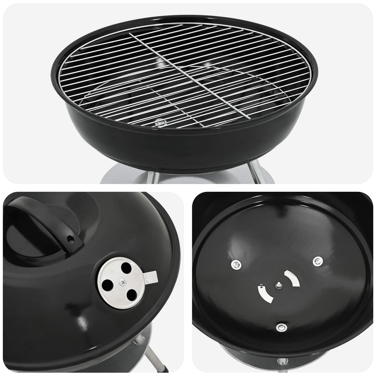 Charcoal Grill Black 36.5 x 36.5 x 40 cm
