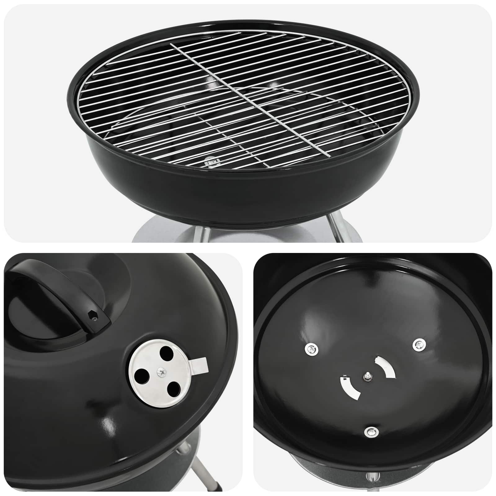 Charcoal Grill Black 36.5 x 36.5 x 40 cm