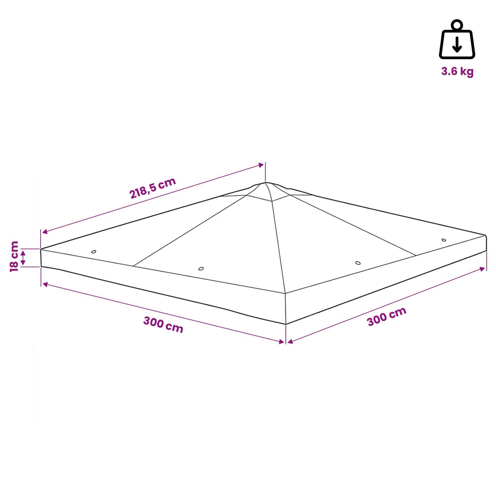 Gazebo Cover with Roof Taupe 300 x 300 cm Polyester and Steel