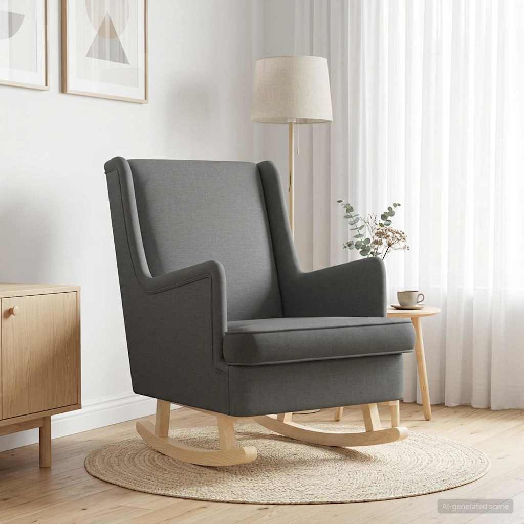 Rocking Chair Dark Grey 62 x 80 x 85 cm Fabric