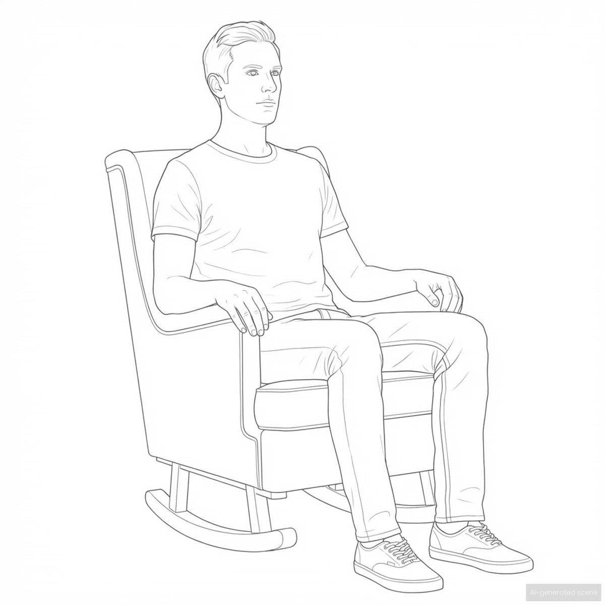 Rocking Chair Dark Grey 62 x 80 x 85 cm Fabric