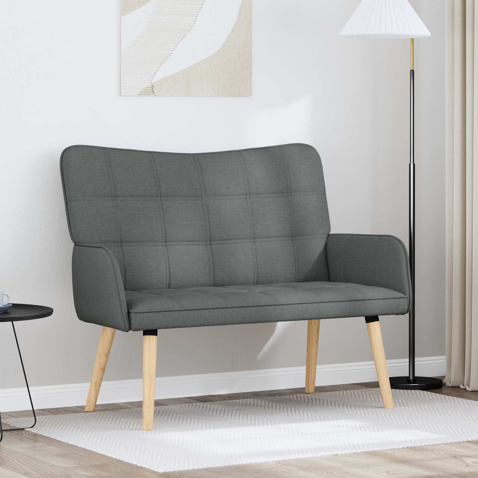 2-Seater Sofa Dark Grey 115 x 61 x 87 cm Fabric