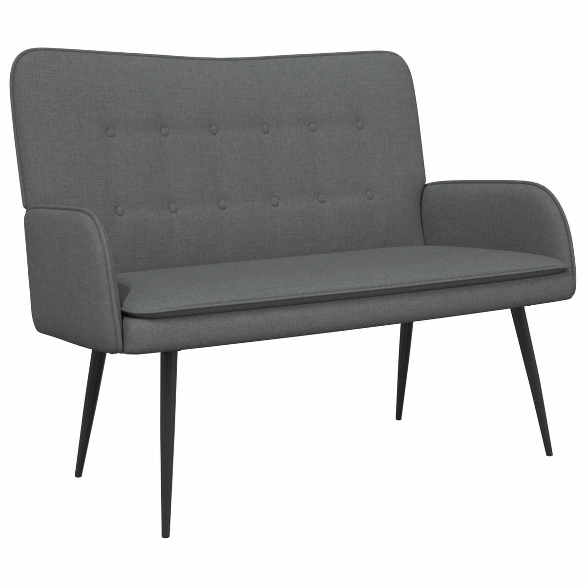 2-Seater Sofa Dark Grey 115 x 61 x 87 cm Fabric