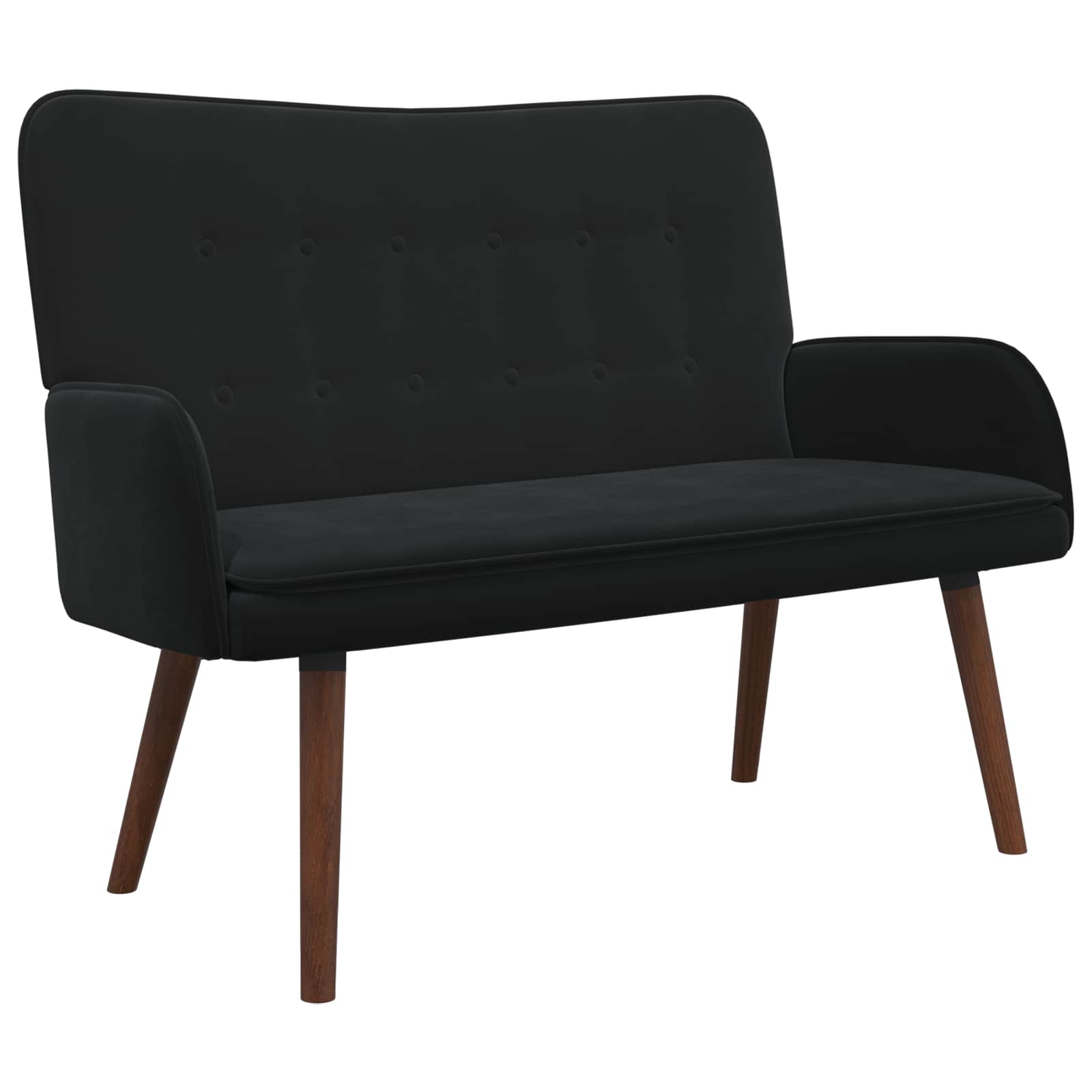 2-Seater Sofa Black 115 x 61 x 87 cm Velvet