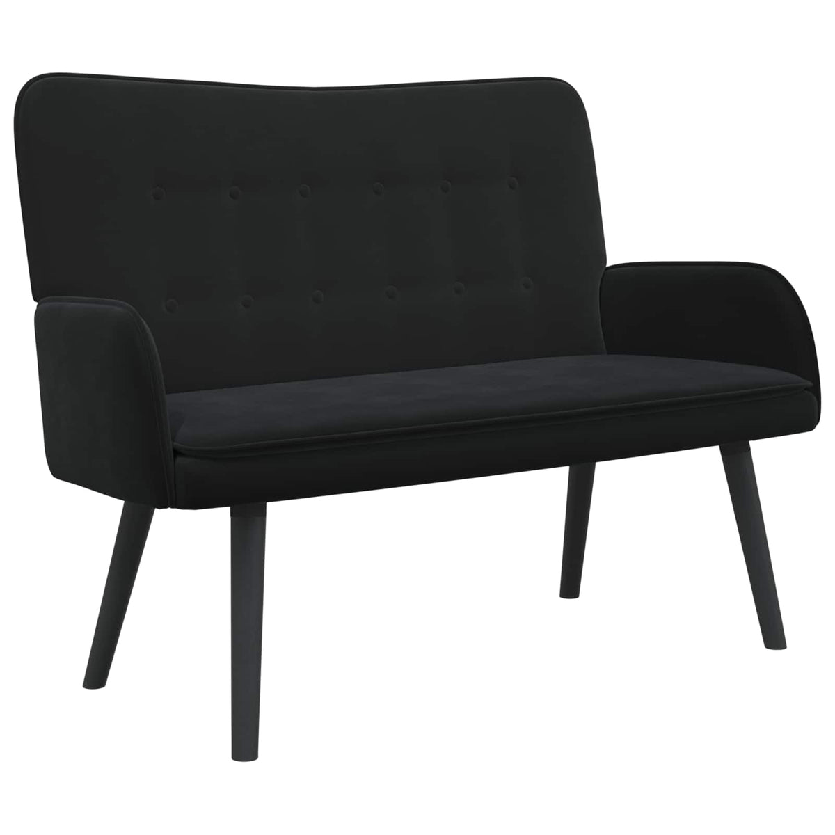 2-Seater Sofa Black 115 x 61 x 87 cm Velvet