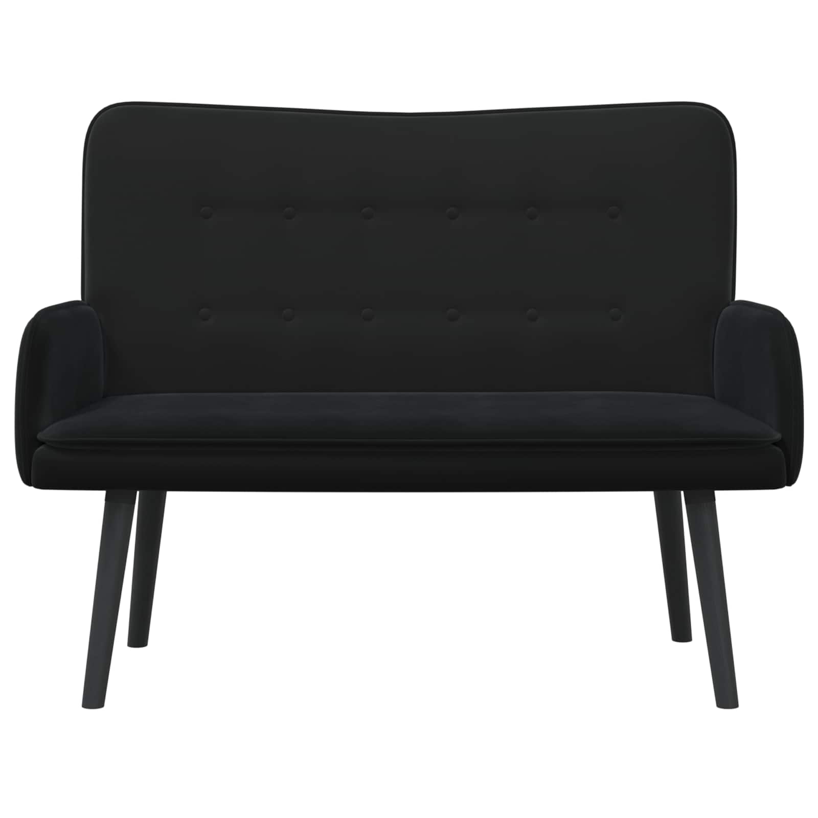 2-Seater Sofa Black 115 x 61 x 87 cm Velvet
