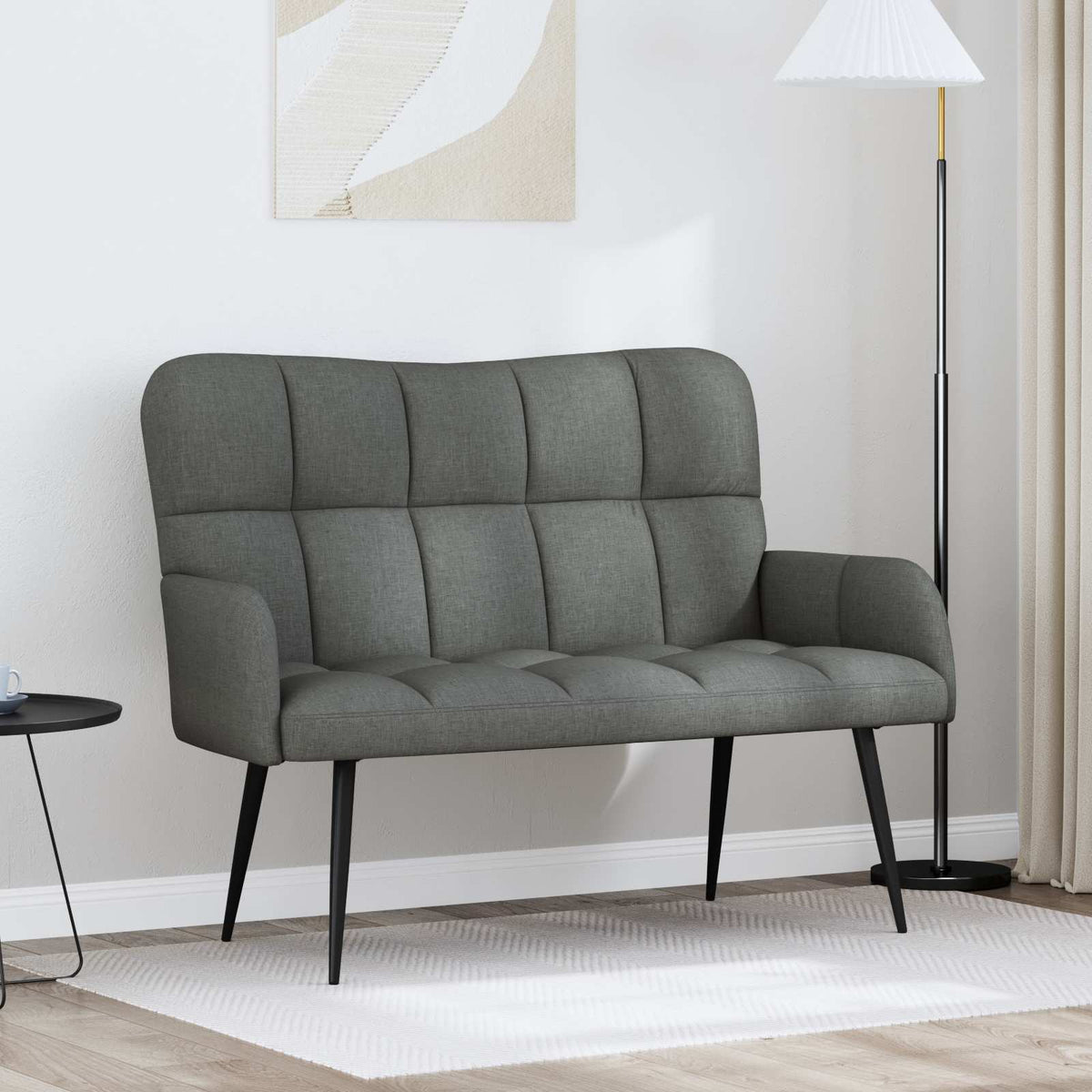 2-Seater Sofa Dark Grey 115 x 61 x 87 cm Fabric