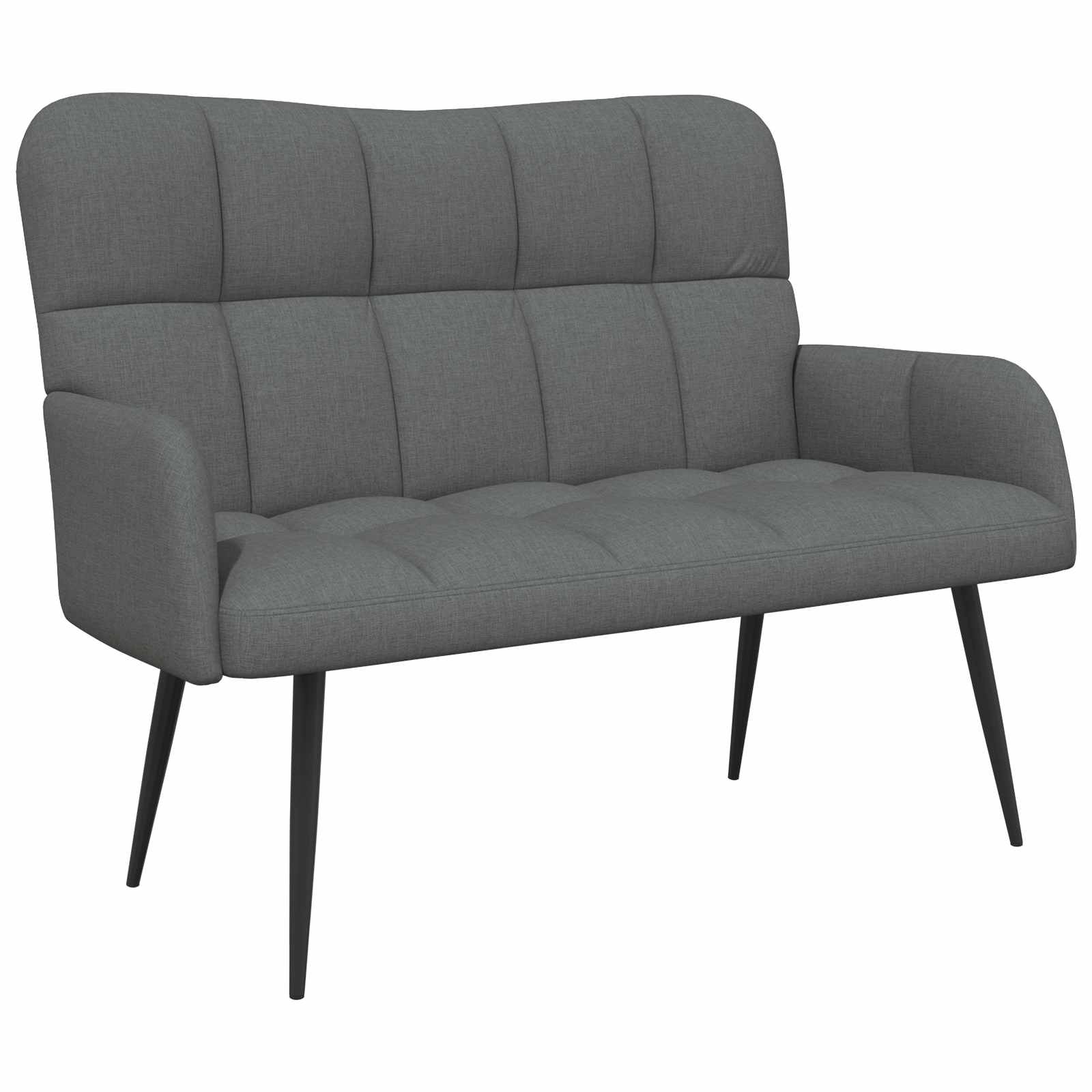2-Seater Sofa Dark Grey 115 x 61 x 87 cm Fabric
