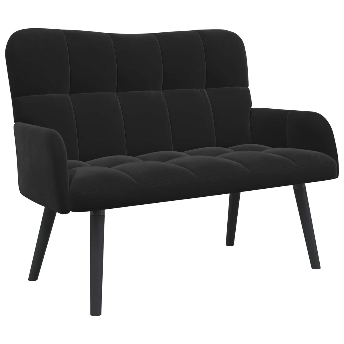 2-Seater Sofa Black 115 x 61 x 87 cm Velvet