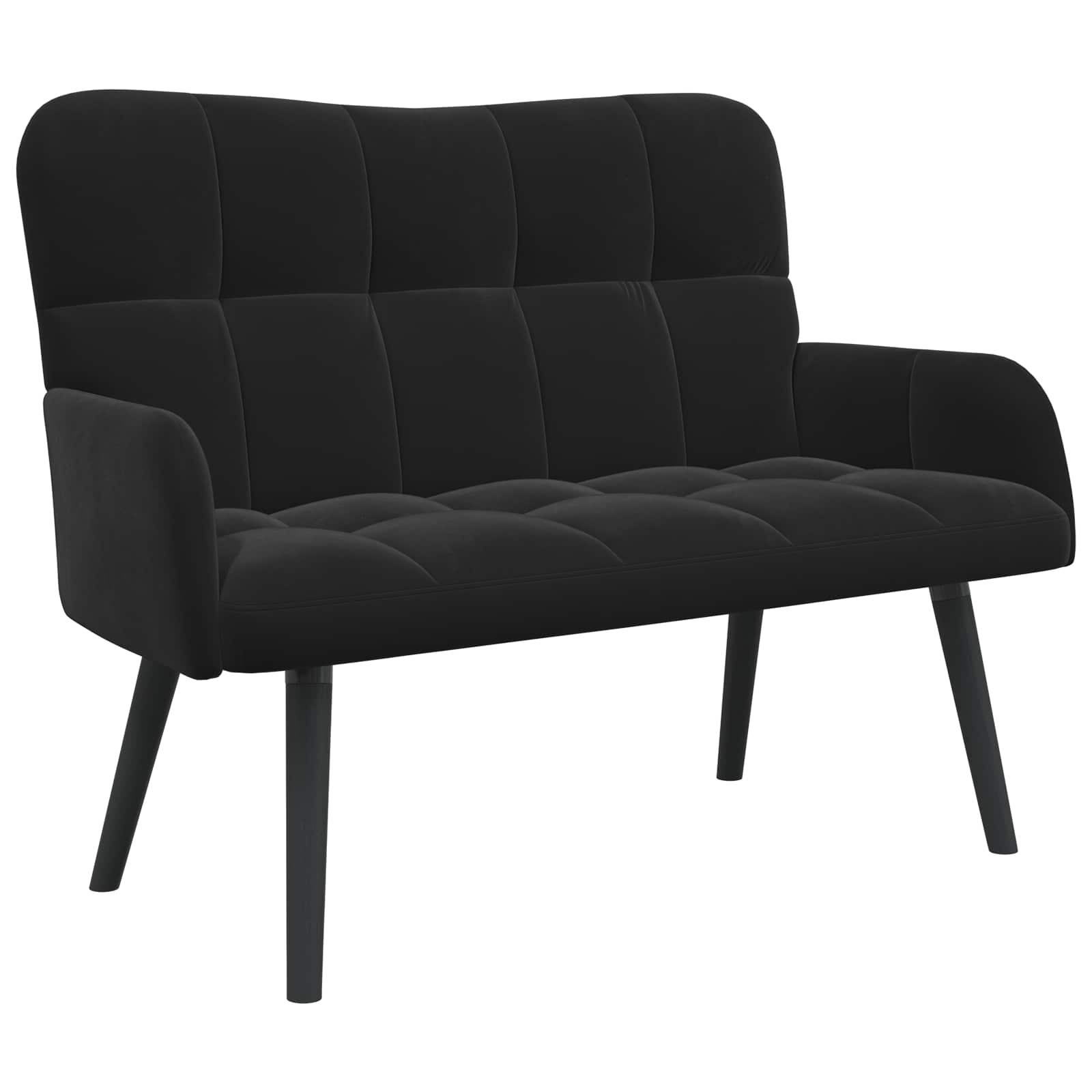 2-Seater Sofa Black 115 x 61 x 87 cm Velvet