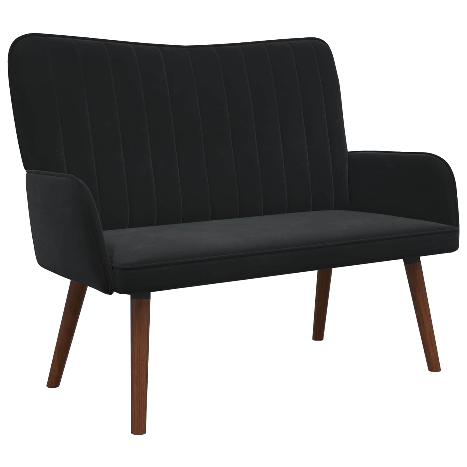 2-Seater Sofa Black 115 x 61 x 87 cm Velvet