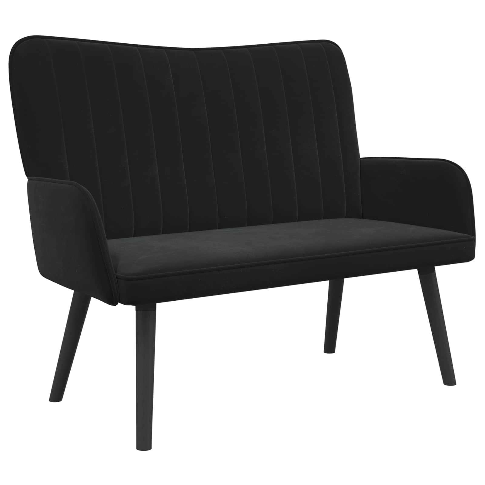 2-Seater Sofa Black 115 x 61 x 87 cm Velvet
