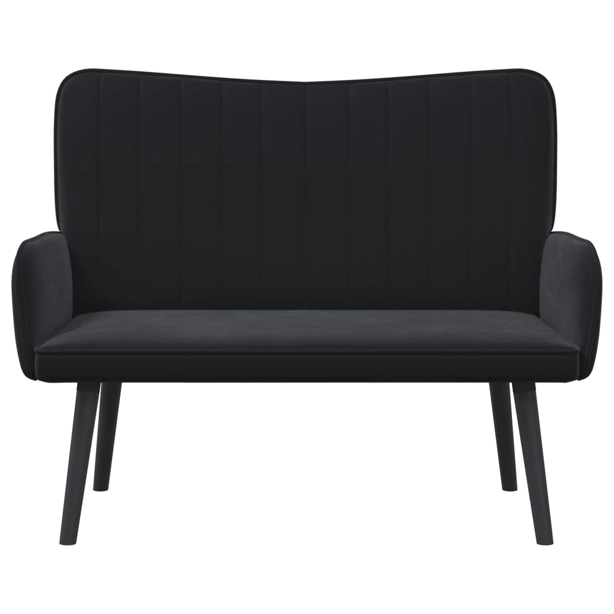 2-Seater Sofa Black 115 x 61 x 87 cm Velvet