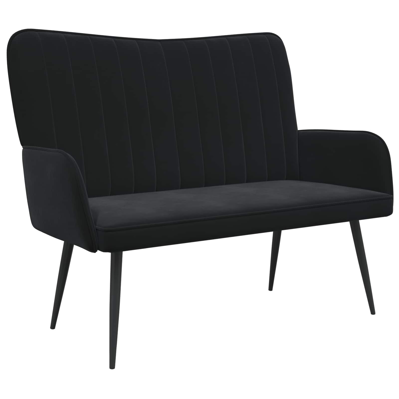 2-Seater Sofa Black 115 x 61 x 87 cm Velvet