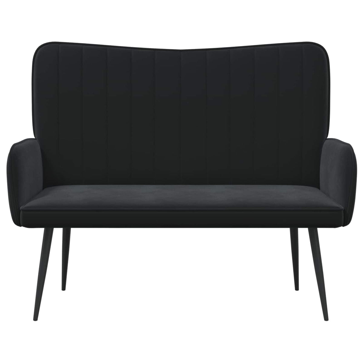 2-Seater Sofa Black 115 x 61 x 87 cm Velvet